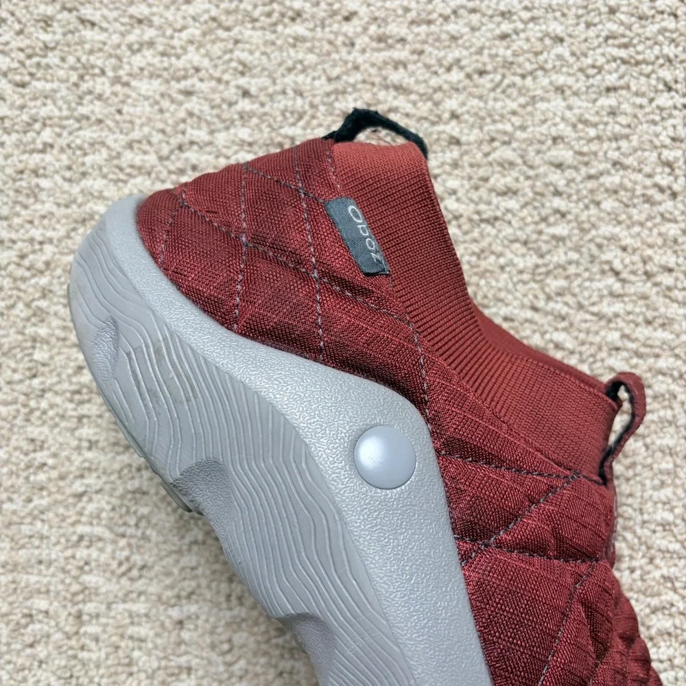 Oboz Whakatapu Mens 10 Burgundy Quilted Cordura Slip On Hiking Recovery Shoes